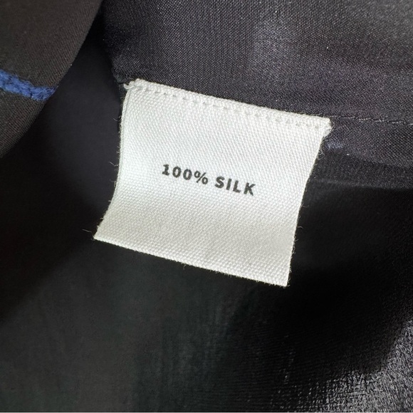 NWT Lingua Franca Embroidered Hudson 100% Silk Long Sleeve Popover Black Size S - Picture 14 of 16